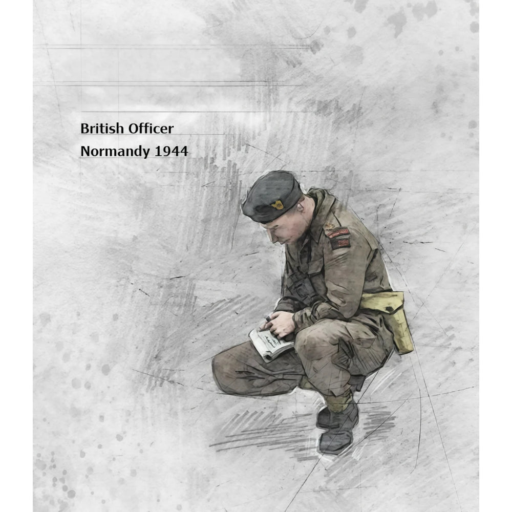 1/35 WWII British Officer Normandy 1944, Resin Model Figure Kit, Unassembled and Unpainted