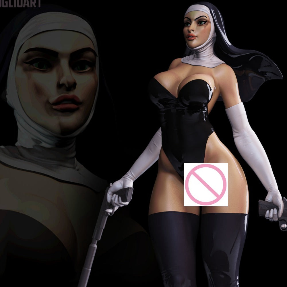 1/24 Dark Fantasy Nun Warrior, Resin Model Figure Kit, Fantasy Theme, Unassembled and Unpainted