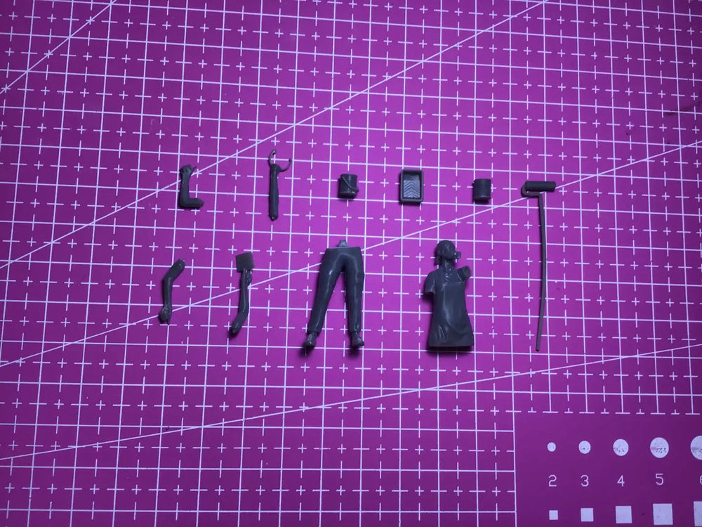 1/35 Construction Workers, 6 Figures, Resin Model Figure Kit, Historical Theme, Unassembled and Unpainted