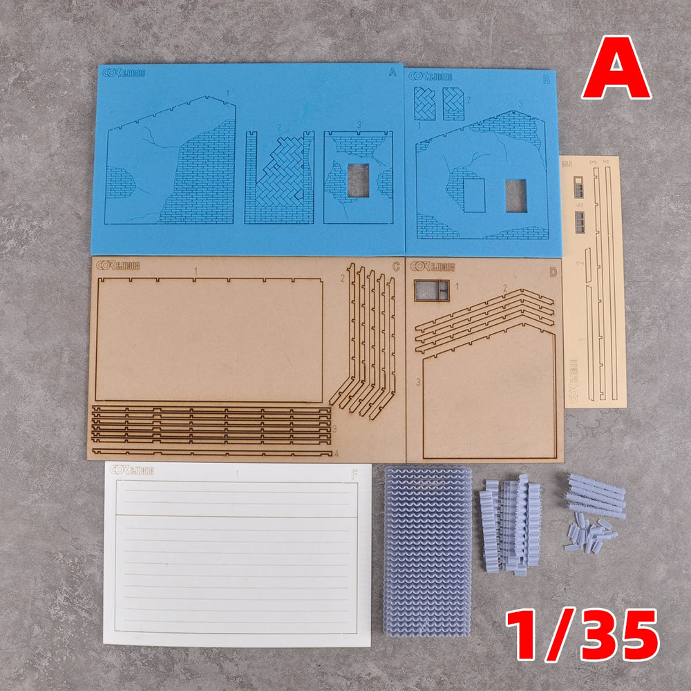 1/35 Two-Story Residential Villa, Resin Model Diorama Kit, Historical Theme, Unassembled and Unpainted