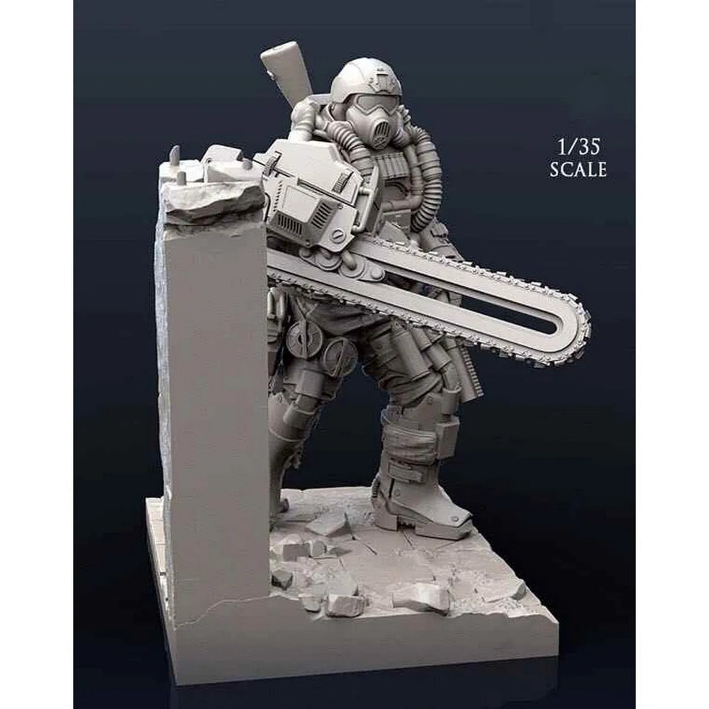 1/35 Armored Soldier, Resin Model Figure Kit, Sci-Fi Theme, Unassembled and Unpainted