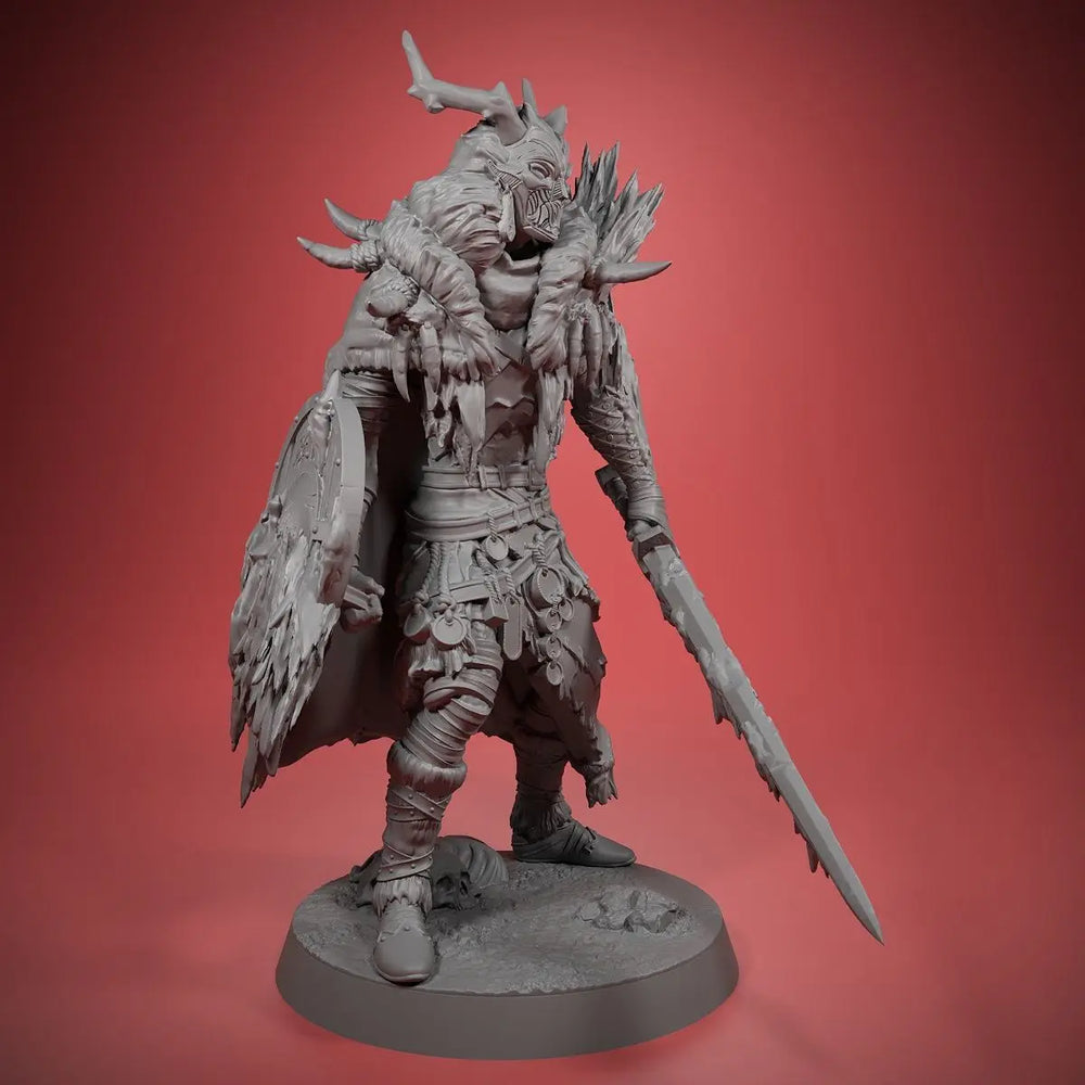 45mm Demon Warrior, Resin Model Figure Kit, Fantasy Theme, Unassembled and Unpainted
