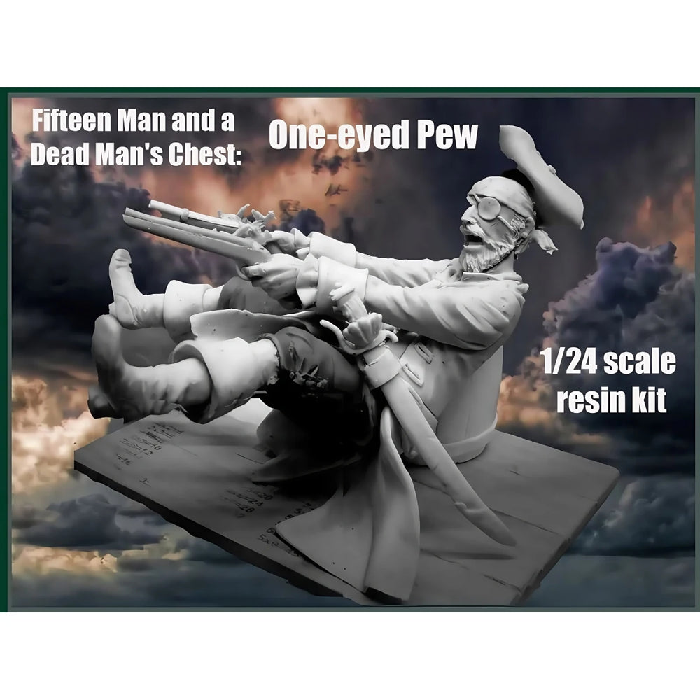 75mm Pirate One-Eyed Pew, Resin Model Figure Kit, Historical Theme, Unassembled and Unpainted