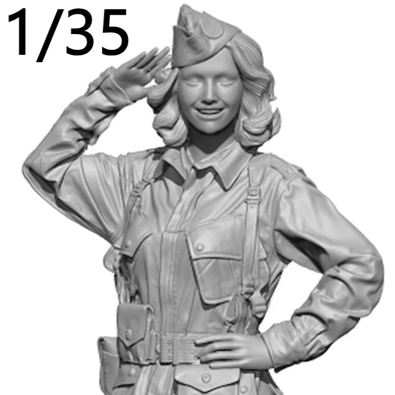 1/35 Cold War Female Military Police, Resin Model Figure Kit, Unassembled and Unpainted