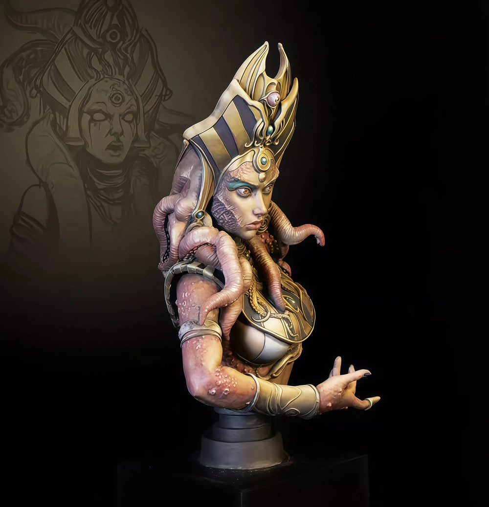 1/12 Octopus Witch, Resin Model Bust Kit, Fantasy Theme, Unassembled and Unpainted