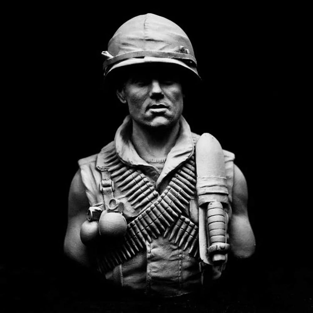 1/10 WWII US Marine Corps, 2 Figures, Resin Model Bust Kit, Unassembled and Unpainted