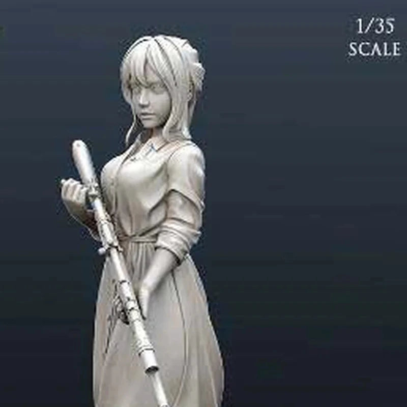1/35 Girl Soldier, Resin Model Figure Kit, Anime Theme, Unassembled and Unpainted