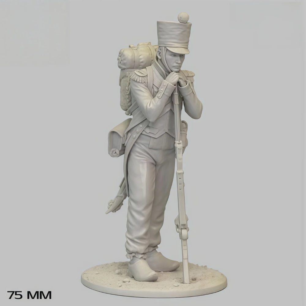 75mm Napoleonic French Infantry, Resin Model Figure Kit, Unassembled and Unpainted