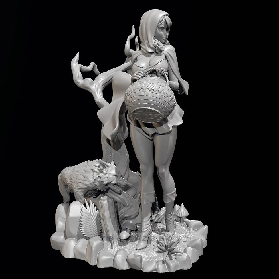 75mm Hooded Sorceress with Orb and Demonic Tendrils, Resin Model Figure Kit, Fantasy Theme, Unassembled and Unpainted