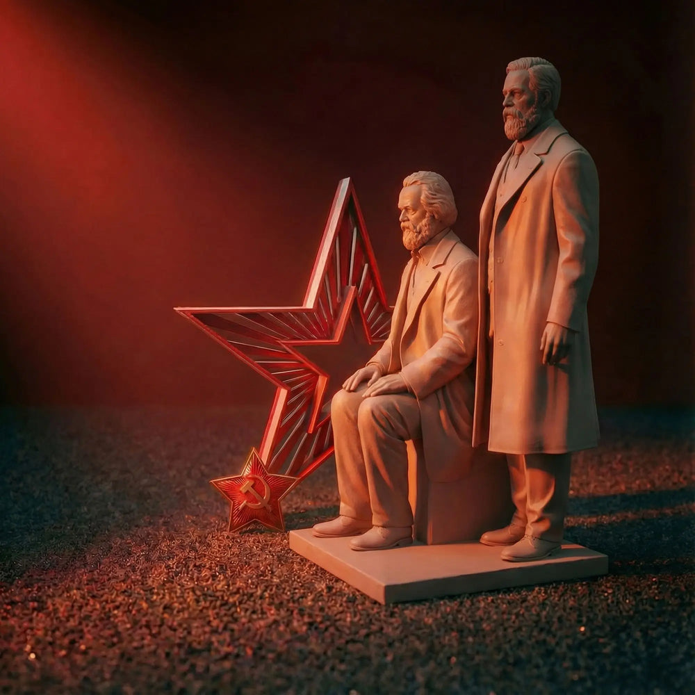 160mm 19th Century Marx & Engels, 2 Figures, Resin Model Figure Kit, Historical Theme, Unassembled and Unpainted