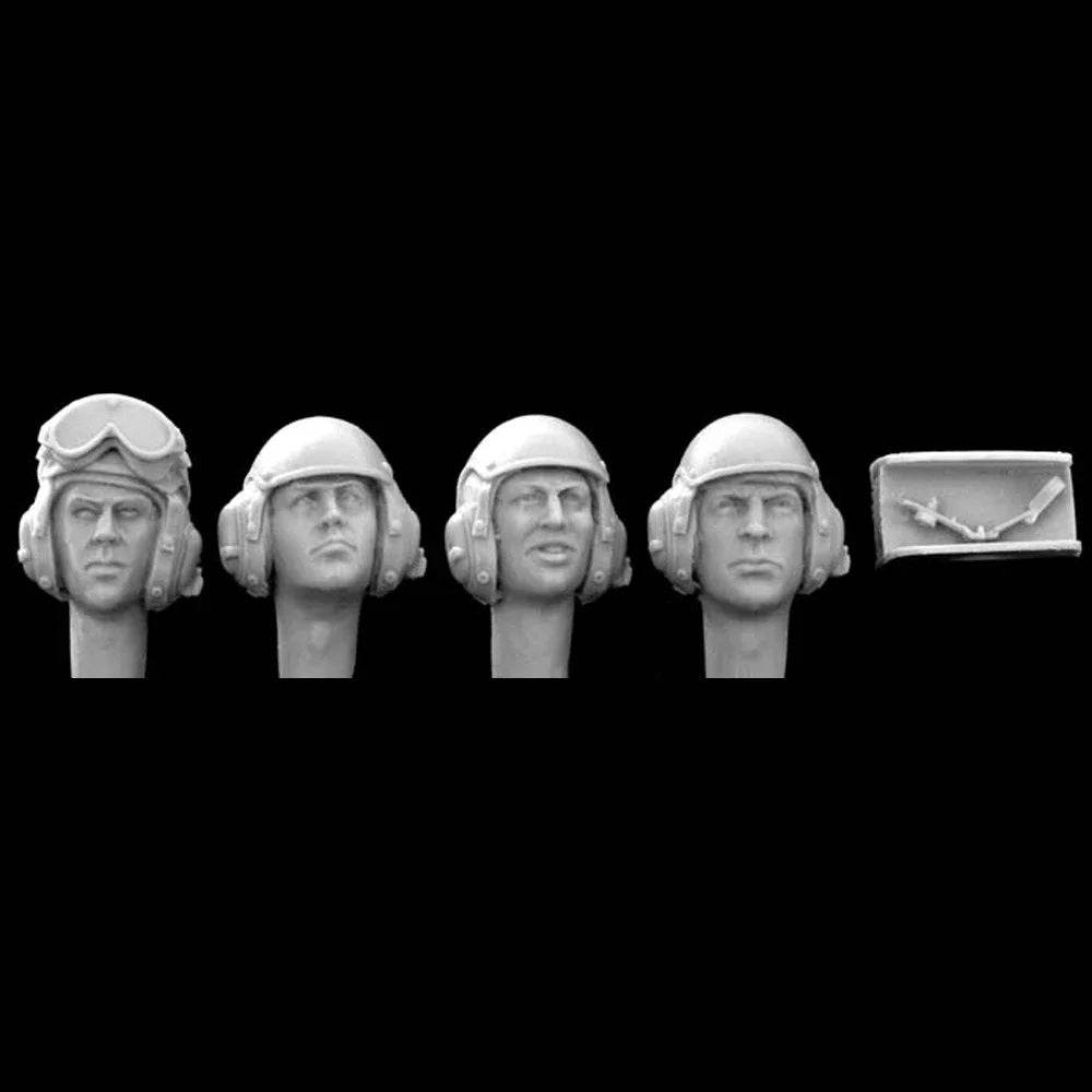 1/35 Modern US Tank Crew with NVG Mounts, 4 Figures, Resin Model Figure Kit, Unassembled and Unpainted