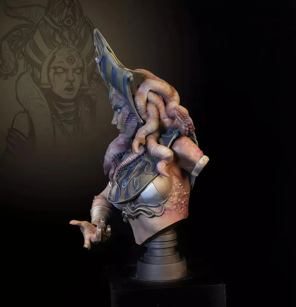 1/12 Octopus Witch, Resin Model Bust Kit, Fantasy Theme, Unassembled and Unpainted