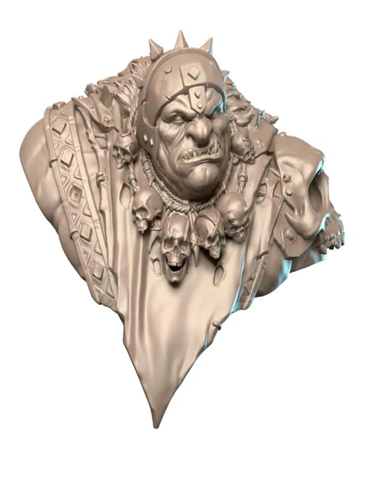 1/10 Ancient Dark Lord with Spiked Crown, Resin Model Bust Kit, Unassembled and Unpainted