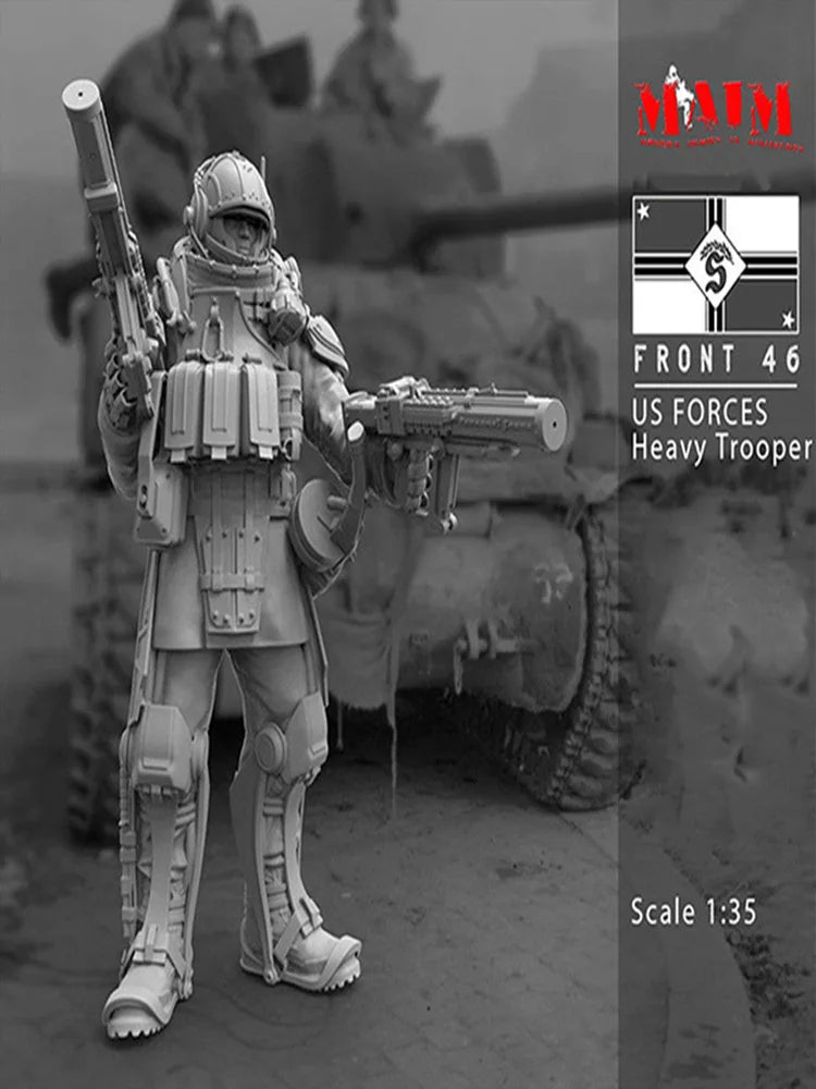 1/35 WWII Allied Heavy Trooper, Resin Model Figure Kit, Unassembled and Unpainted