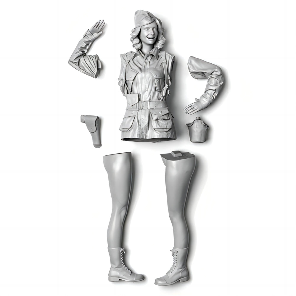 1/24 Modern Soviet Female Soldier with Pistol, Resin Model Figure Kit, Unassembled and Unpainted