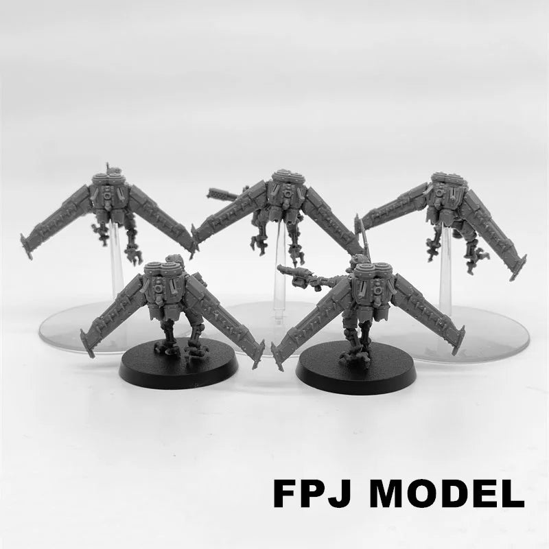 28mm Scavenger Operators, 9 Figures, Resin Model Figure Kit, Sci-Fi Theme, Unassembled and Unpainted
