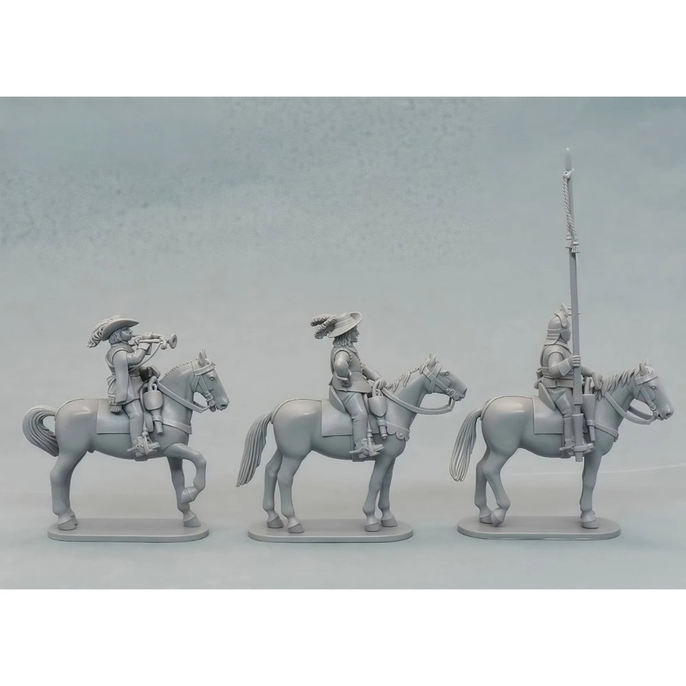 28mm WWI Cavalry Command Group, 11 Figures, Resin Model Figure Kit, Unassembled and Unpainted