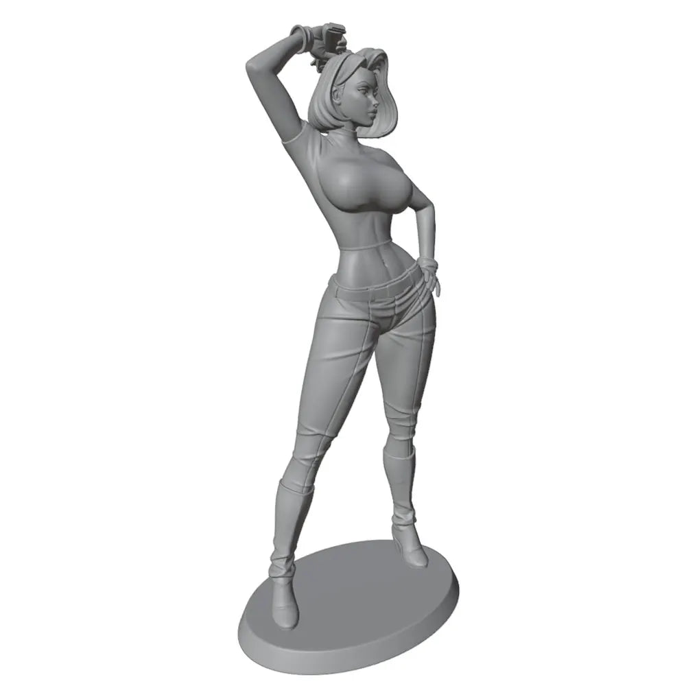 1/24 Female Tactical Operator with Rifle, Resin Model Figure Kit, Unassembled and Unpainted