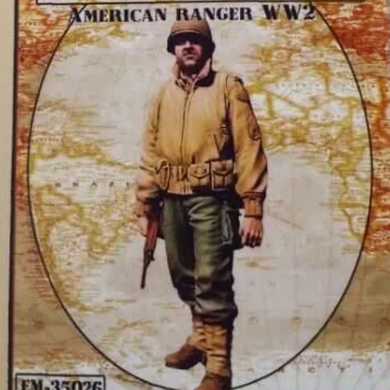 1/35 WWII American Ranger Sergeant, Resin Model Figure Kit, Unassembled and Unpainted