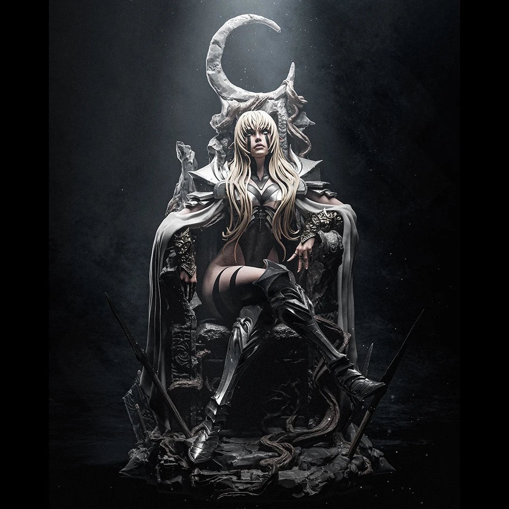 1/24 Dark Elf Queen on Throne, Resin Model Figure Kit, Fantasy Theme, Unassembled and Unpainted