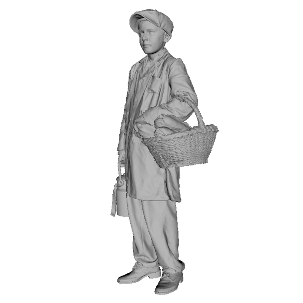 1/35 WWI Civilian Boy Worker, Resin Model Figure Kit, Unassembled and Unpainted