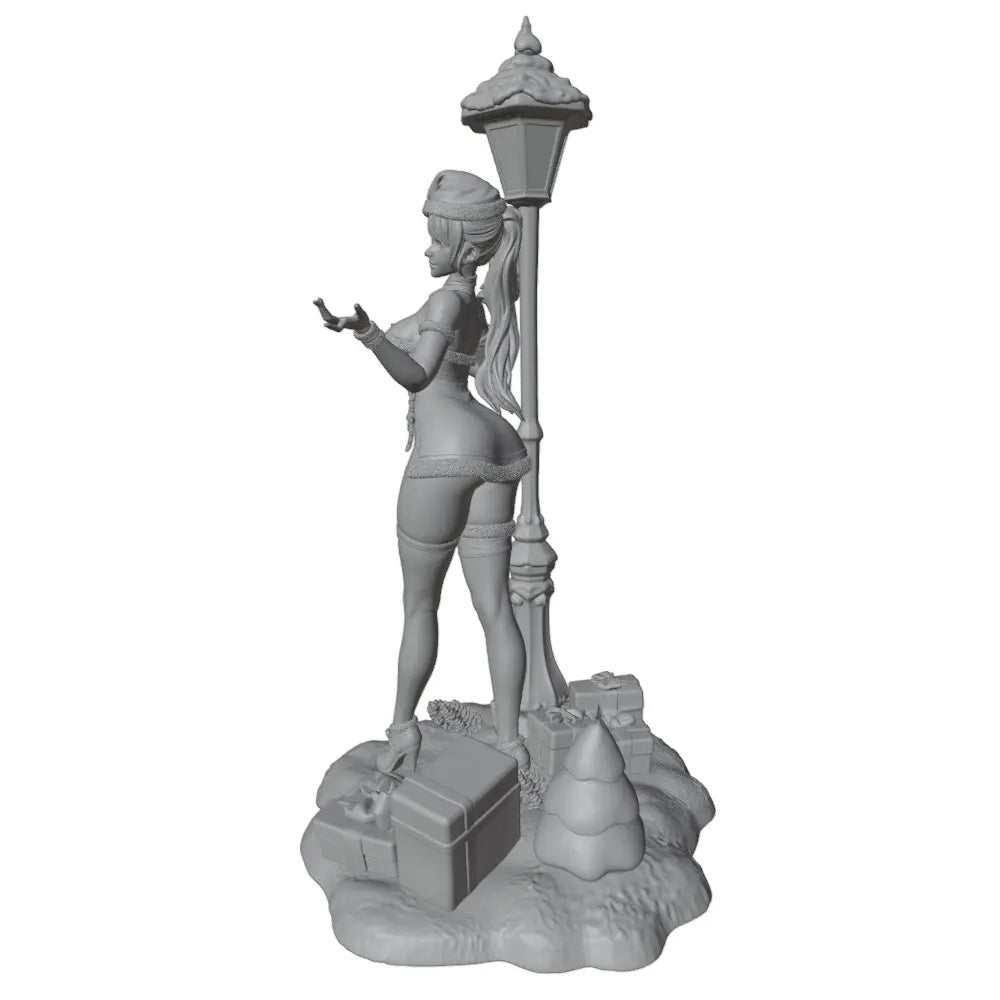 1/24 Glamorous Female with Street Lamp, Resin Model Figure Kit, Anime Theme, Unassembled and Unpainted