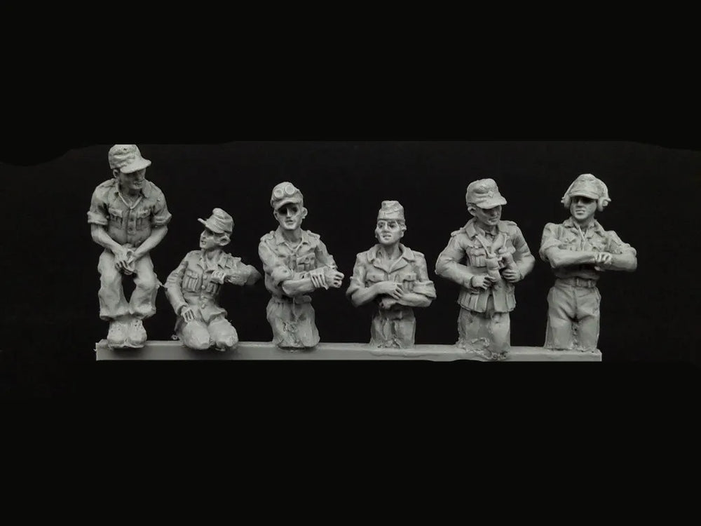 1/72 WWII North African Infantry, 6 Figures, Resin Model Figure Kit, Unassembled and Unpainted