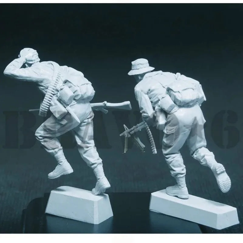 1/35 WWII Allied Infantry Combat, 5 Figures, Resin Model Figure Kit, Unassembled and Unpainted