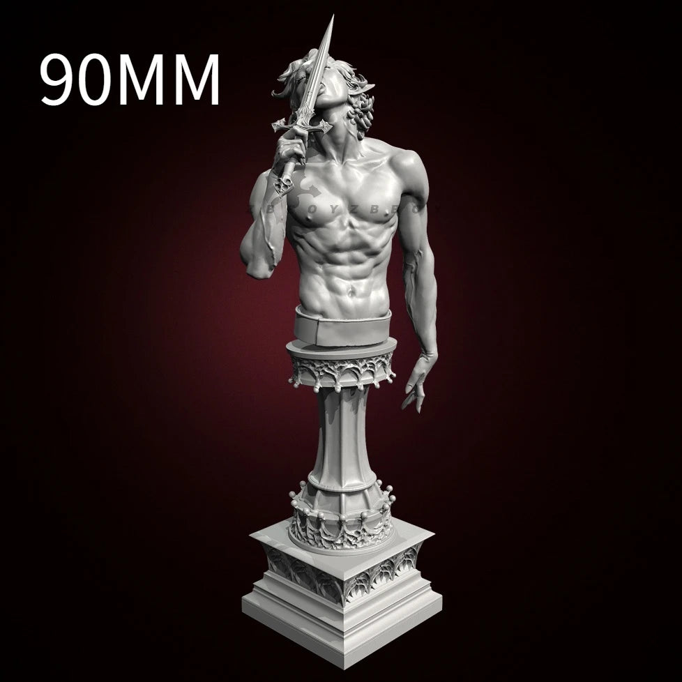 90mm Medieval Fantasy Assassin, Resin Model Bust Kit, Unassembled and Unpainted