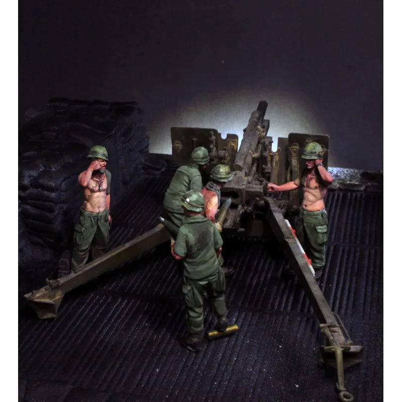 1/35 Vietnam War US Army Artillery Crew, 5 Figures, Resin Model Figure Kit, Unassembled and Unpainted