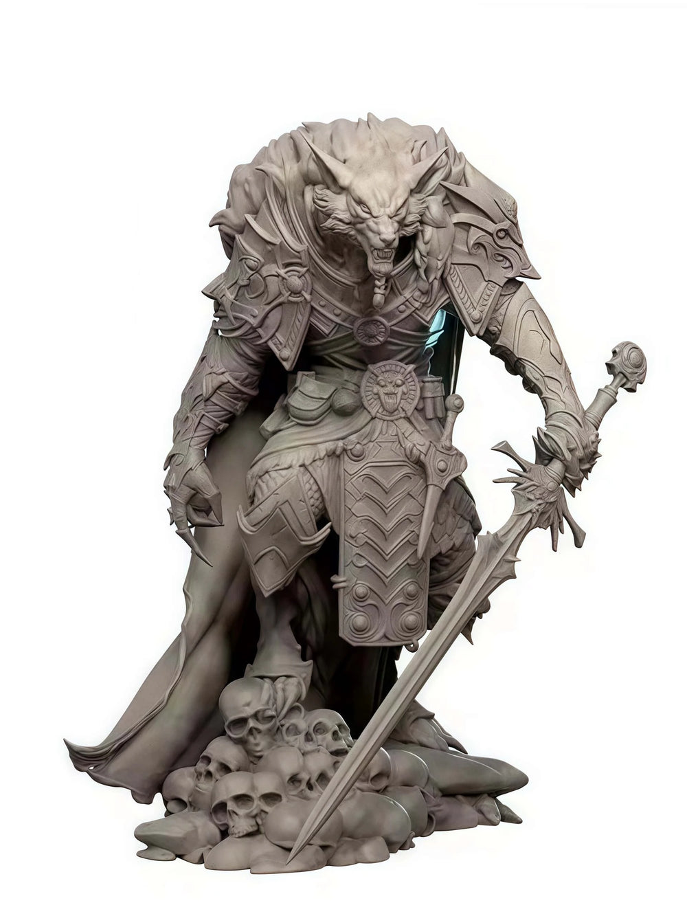 1/24 Werewolf Demon Warrior, Resin Model Figure Kit, Fantasy Theme, Unassembled and Unpainted
