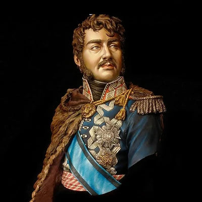 1/10 Napoleonic French General with Order Sash, Resin Model Bust Kit, Unassembled and Unpainted