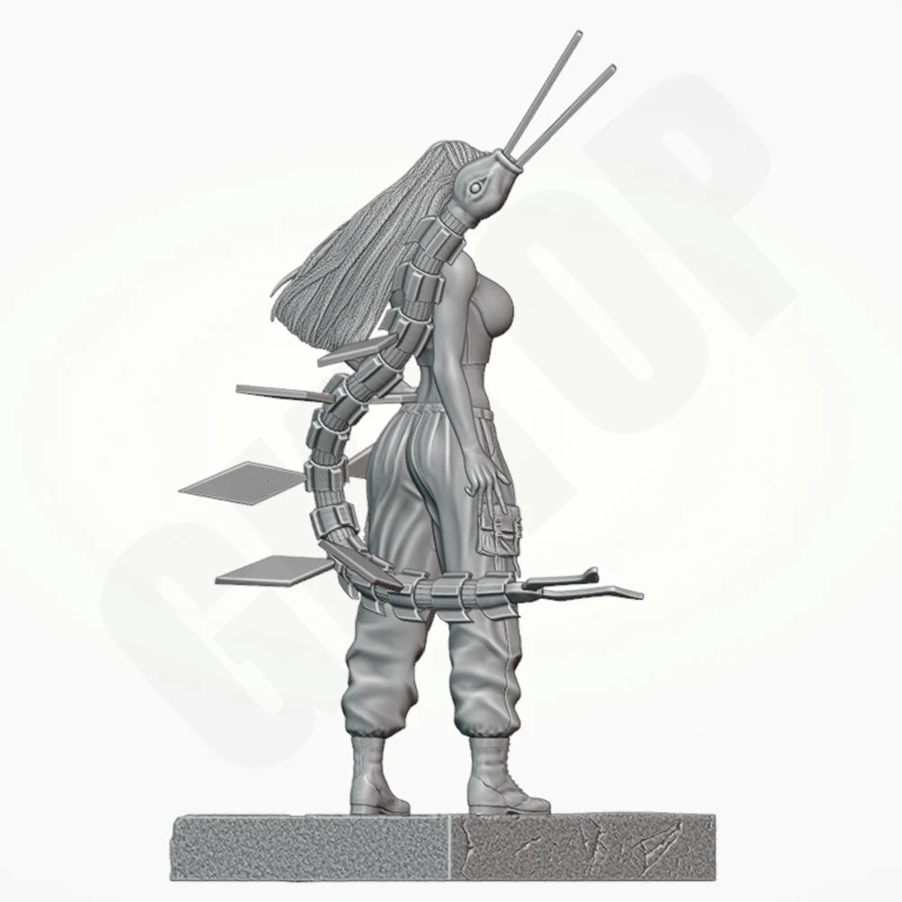 1/24 Female Barbarian with Dual Hatchets, Resin Model Figure Kit, Fantasy Theme, Unassembled and Unpainted