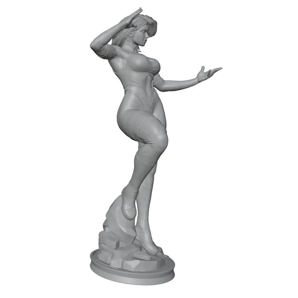 1/24 Pin-Up with Wavy Hair and Playful Gestures, Resin Model Figure Kit, Unassembled and Unpainted
