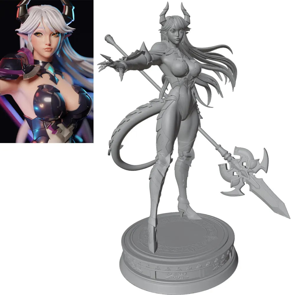 1/24 Dark Fantasy Succubus, Resin Model Figure Kit, Fantasy Theme, Unassembled and Unpainted