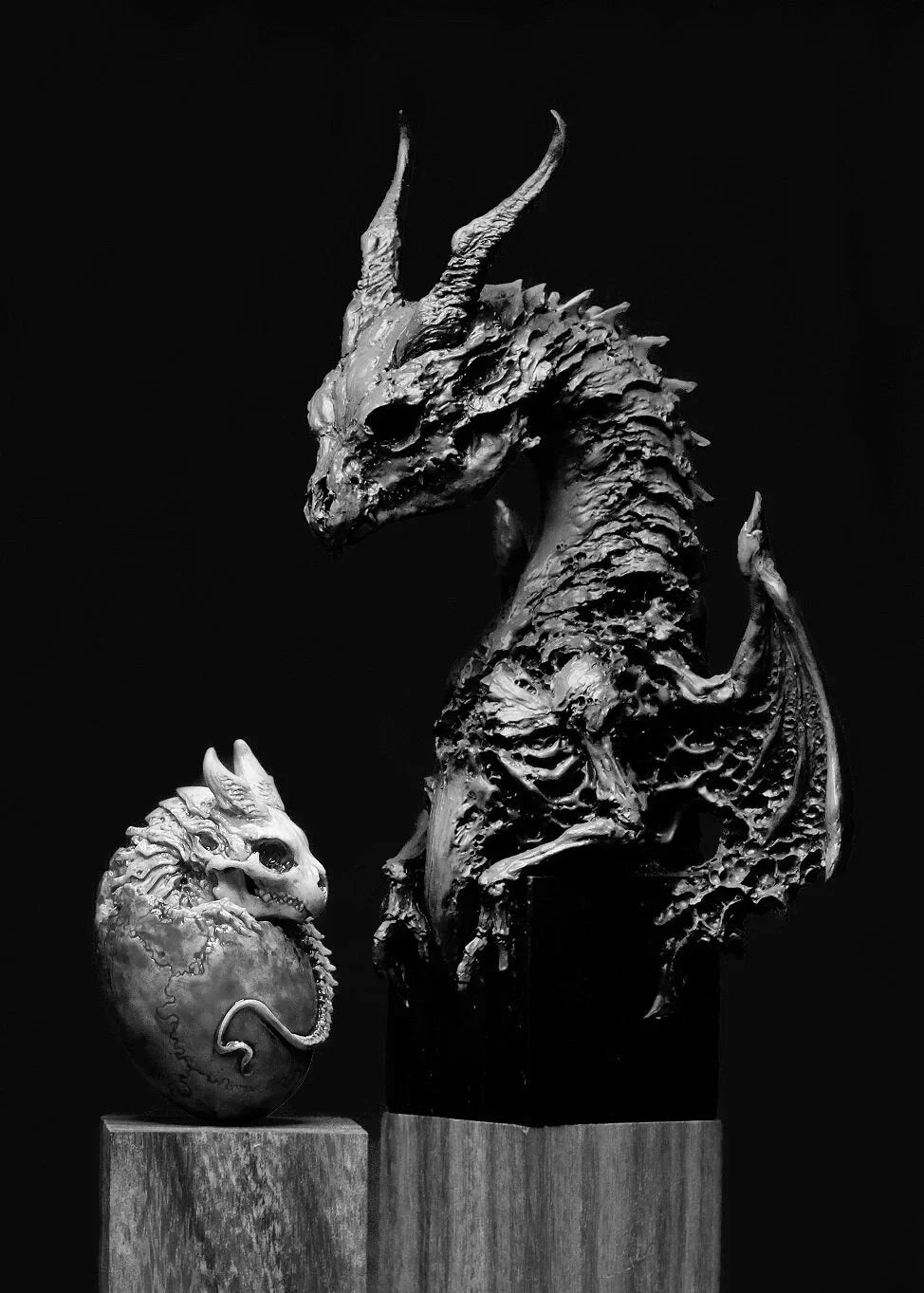 Skeleton Dragon Egg, Resin Model Creature Kit, Fantasy Theme, Unassembled and Unpainted
