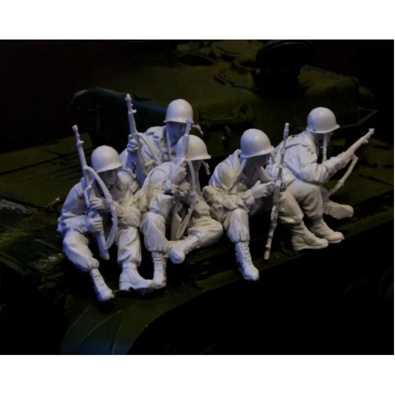 1/35 WWI American Doughboy Infantry Squad, 5 Figures, Resin Model Figure Kit, Unassembled and Unpainted