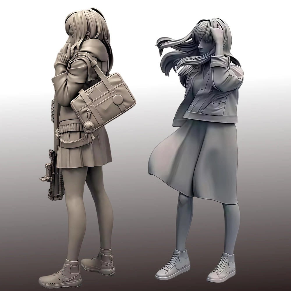 1/16 Modern Anime Female, 6 Figures, Resin Model Figure Kit, Unassembled and Unpainted