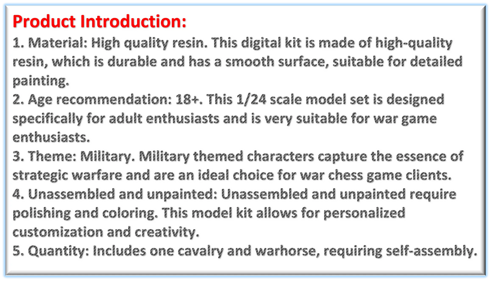 1/24 Napoleonic Cavalry Officer on Rearing Horse, Resin Model Figure Kit, Unassembled and Unpainted