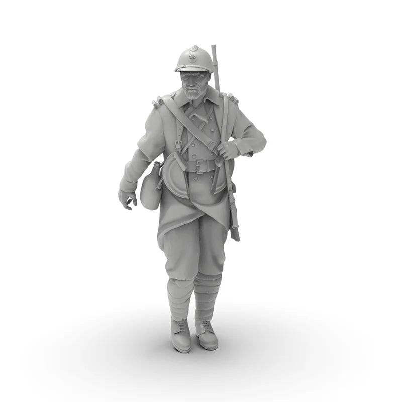 1/72 WWI French Infantry, 8 Figures, Resin Model Figure Kit, Unassembled and Unpainted