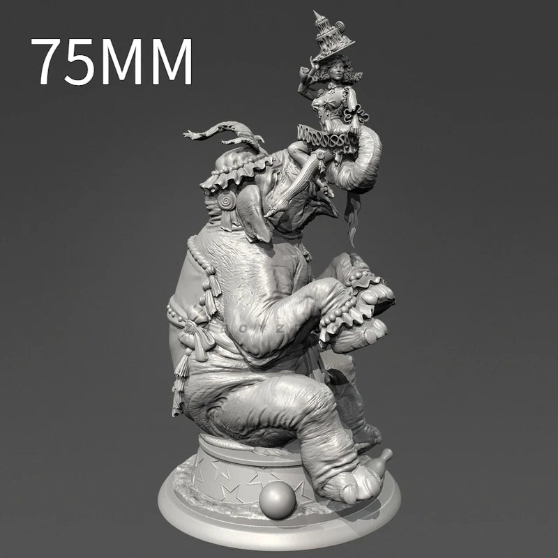 115mm Circus Performers, 6 Figures, Resin Model Figure Kit, Fantasy Theme, Unassembled and Unpainted