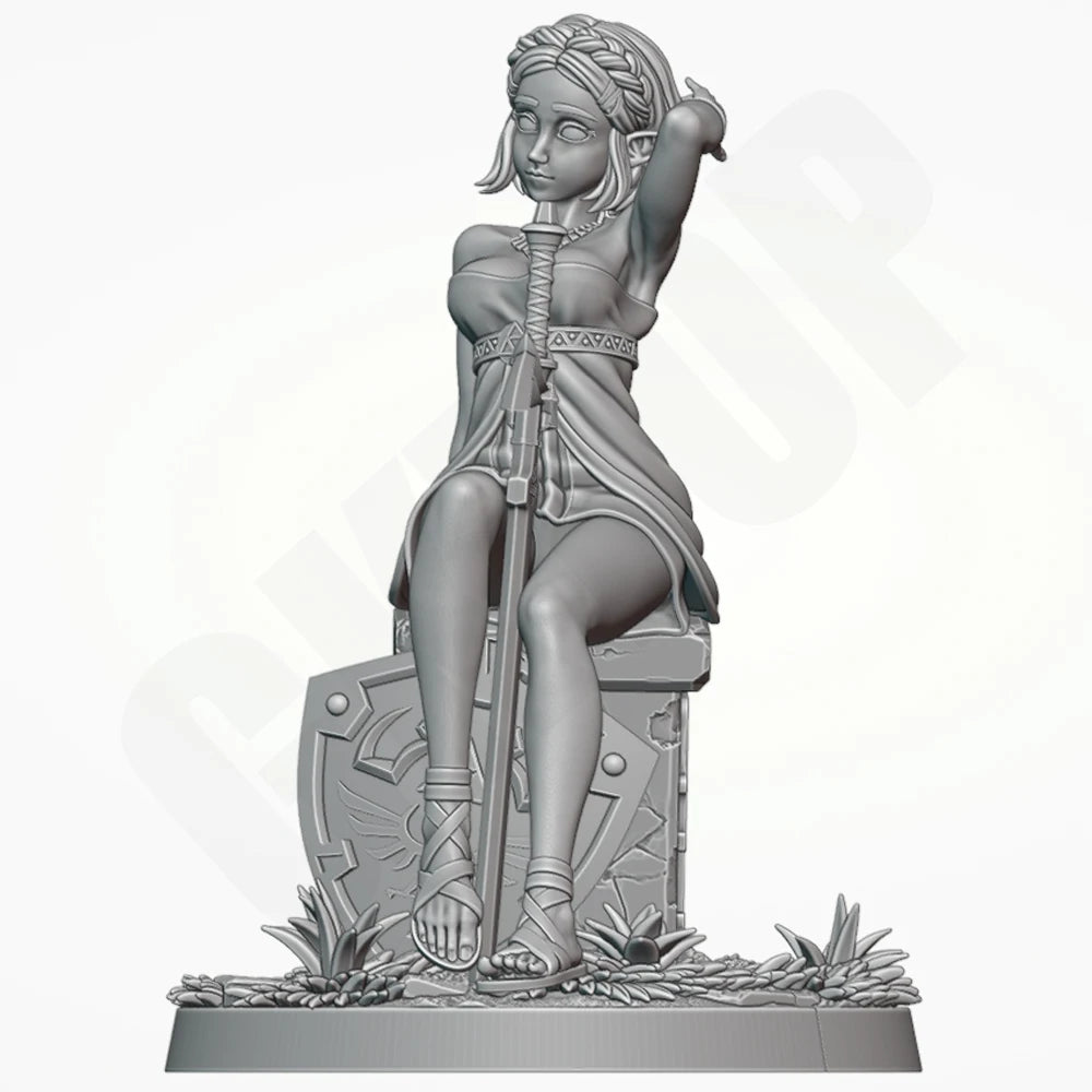 1/24 Warrior Maiden, Resin Model Bust Kit, Fantasy Theme, Unassembled and Unpainted