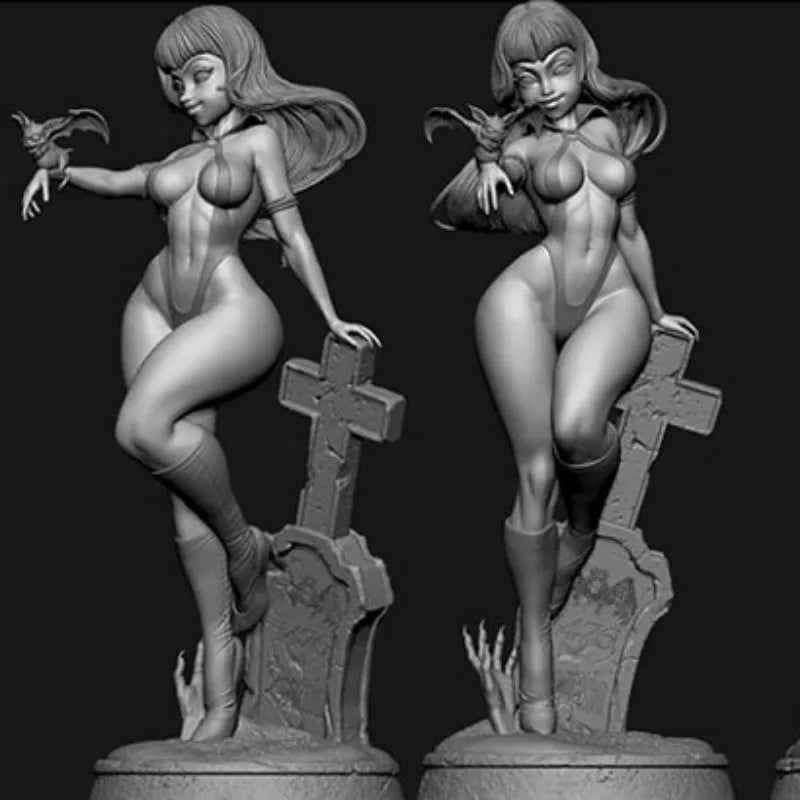 1/24 Pin-up with Red Bodysuit and Cross, Resin Model Figure Kit, Fantasy Theme, Unassembled and Unpainted
