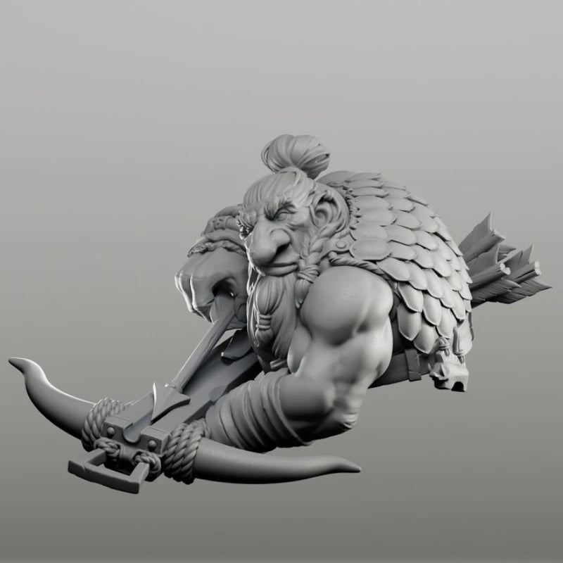 60mm Dwarf Archer, Resin Model Bust Kit, Fantasy Theme, Unassembled and Unpainted