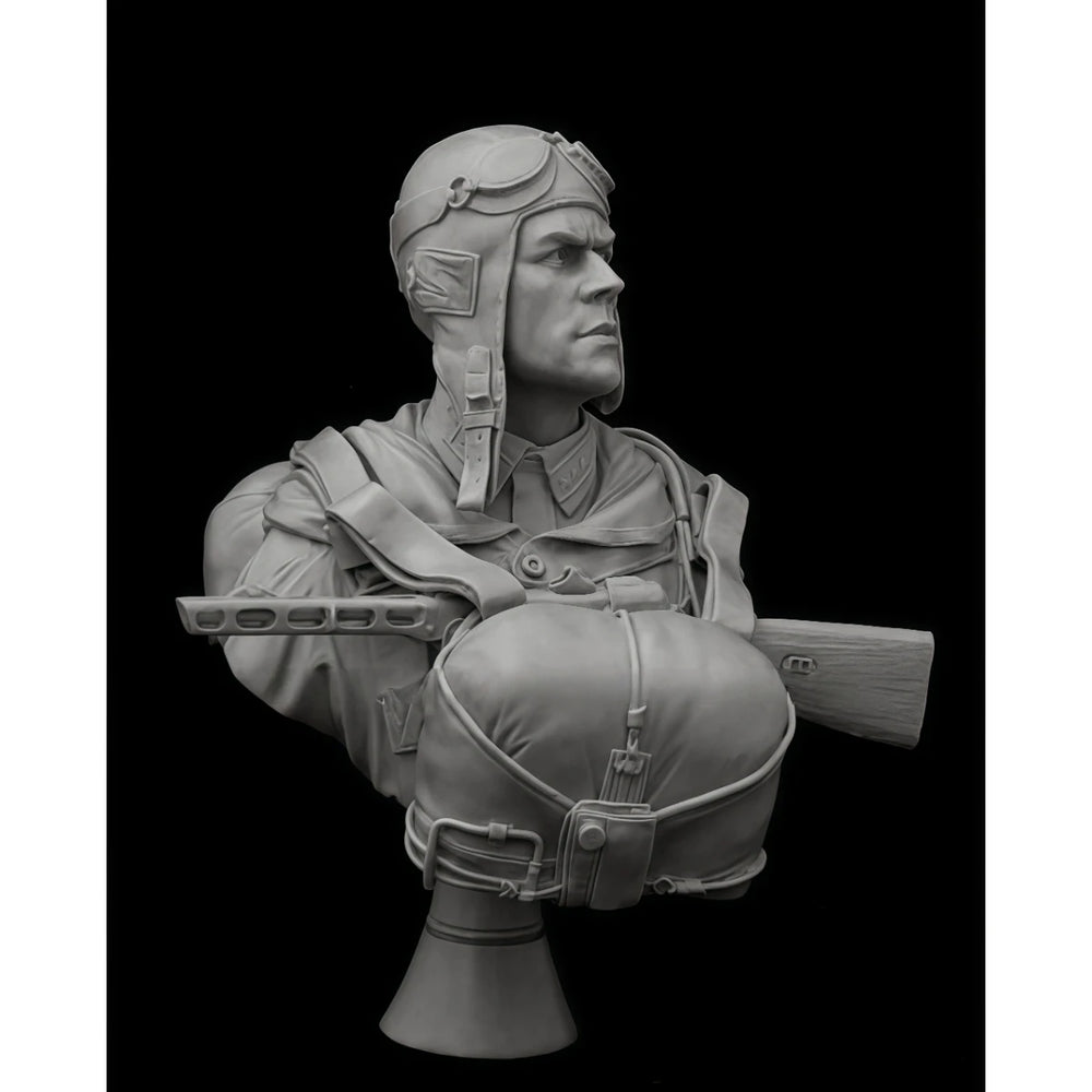 1/10 Cold War Soviet Paratrooper, Resin Model Bust Kit, Unassembled and Unpainted