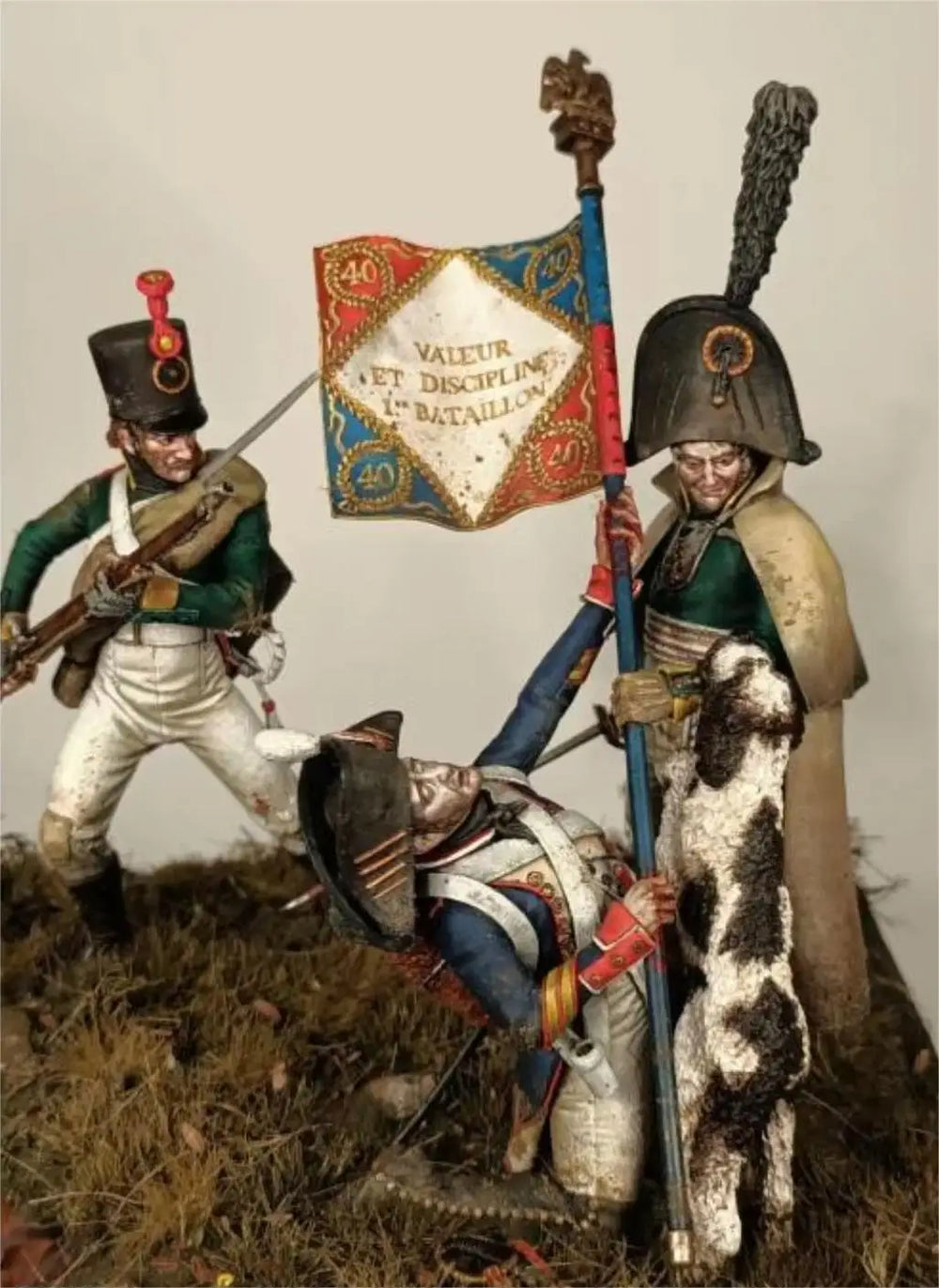 Napoleonic French Grenadiers, 3 Figures, Resin Model Figure Kit, Unassembled and Unpainted