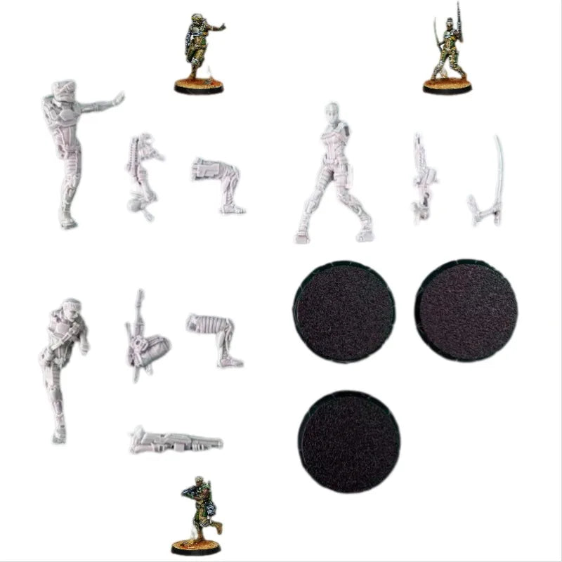 28mm Modern Tactical Soldiers Combat Set, 14 Figures, Resin Model Figure Kit, Unassembled and Unpainted