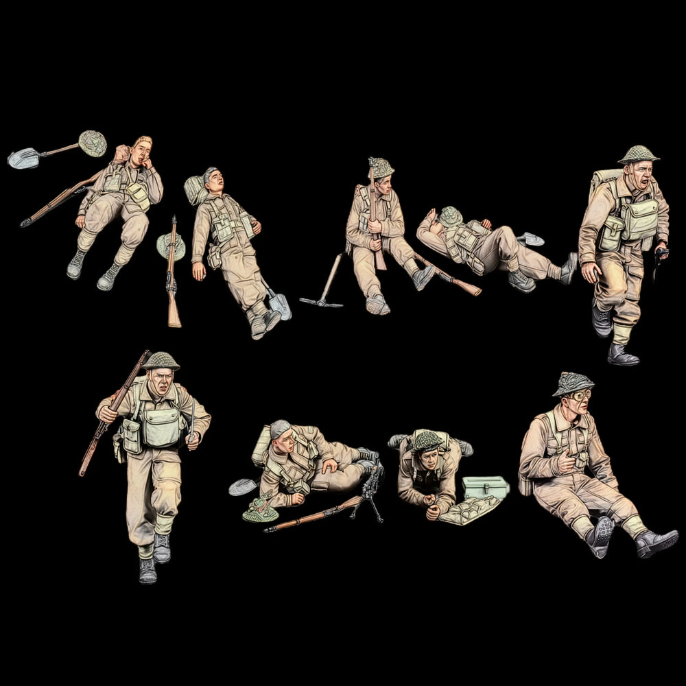 1/35 Modern Combat Squad, 9 Figures, Resin Model Figure Kit, Unassembled and Unpainted