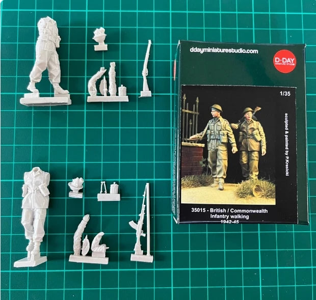 1/35 WWI British Commonwealth Soldiers, 2 Figures, Resin Model Figure Kit, Unassembled and Unpainted