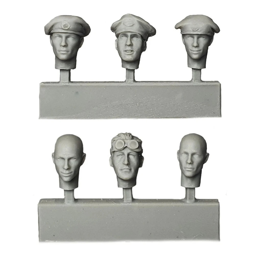 1/35 WWII Soviet Infantry Heads Assorted, 5 Figures, Resin Model Figure Kit, Unassembled and Unpainted